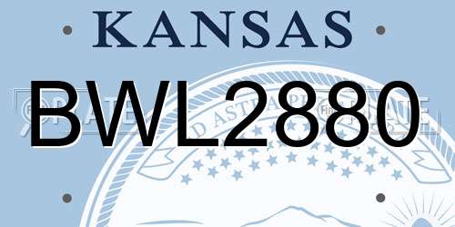 BWL2880 Kansas License Plate