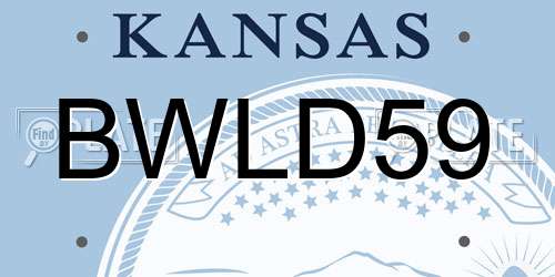 BWLD59 Kansas License Plate