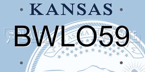 BWLO59 Kansas License Plate