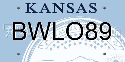BWLO89 Kansas License Plate