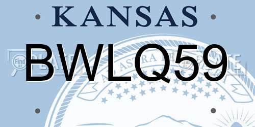 BWLQ59 Kansas License Plate