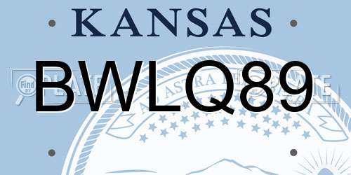 BWLQ89 Kansas License Plate