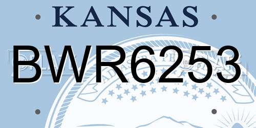 BWR6253 Kansas License Plate