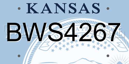BWS4267 Kansas License Plate