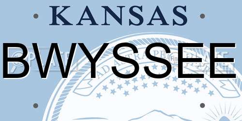 BWYSSEE Kansas License Plate