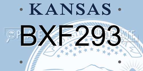 BXF293 Kansas License Plate