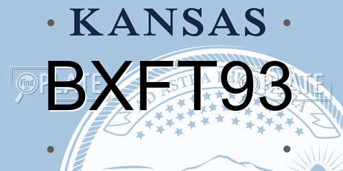 BXFT93 Kansas License Plate