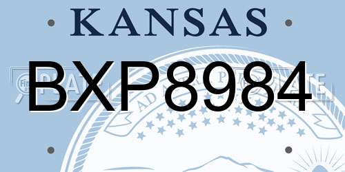 BXP8984 Kansas License Plate