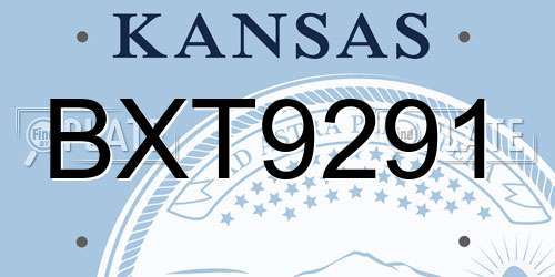 BXT9291 Kansas License Plate