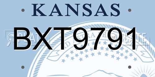 BXT9791 Kansas License Plate