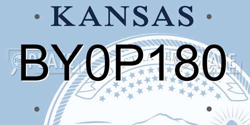 BY0P180 Kansas License Plate
