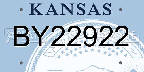 BY22922 Kansas License Plate