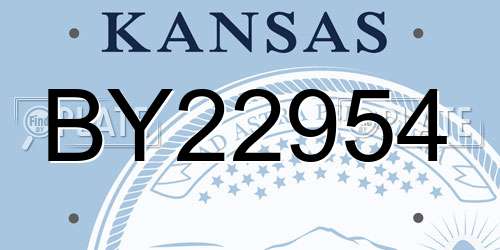 BY22954 Kansas License Plate