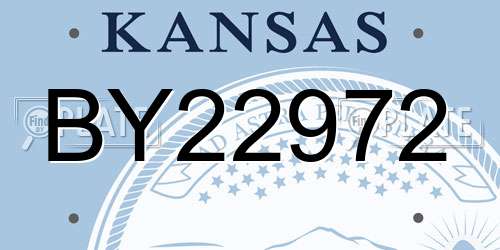 BY22972 Kansas License Plate