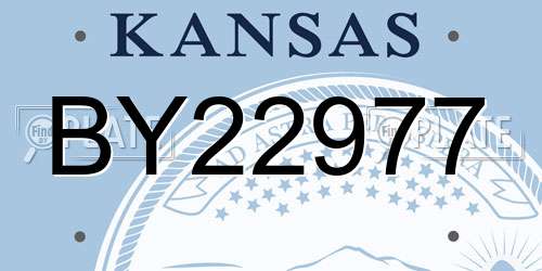 BY22977 Kansas License Plate