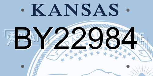 BY22984 Kansas License Plate
