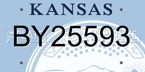 BY25593 Kansas License Plate