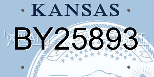 BY25893 Kansas License Plate