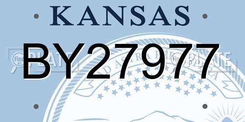 BY27977 Kansas License Plate