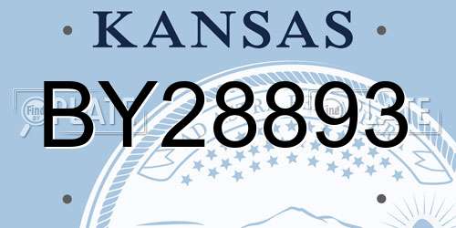 BY28893 Kansas License Plate