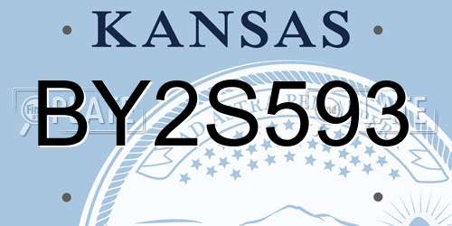 BY2S593 Kansas License Plate