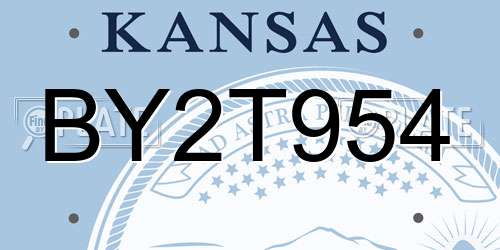 BY2T954 Kansas License Plate