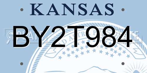 BY2T984 Kansas License Plate