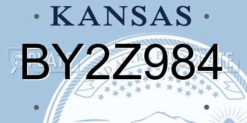 BY2Z984 Kansas License Plate