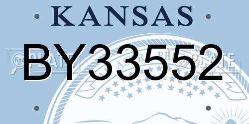 BY33552 Kansas License Plate