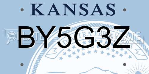 BY5G3Z Kansas License Plate