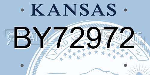 BY72972 Kansas License Plate