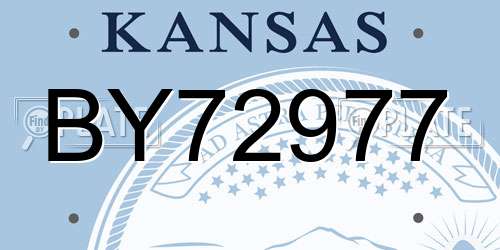 BY72977 Kansas License Plate