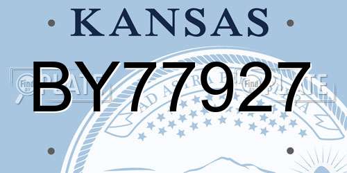 BY77927 Kansas License Plate