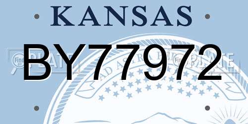BY77972 Kansas License Plate