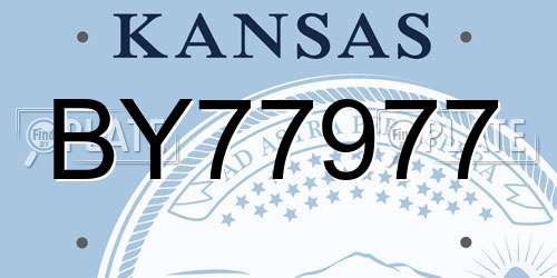 BY77977 Kansas License Plate