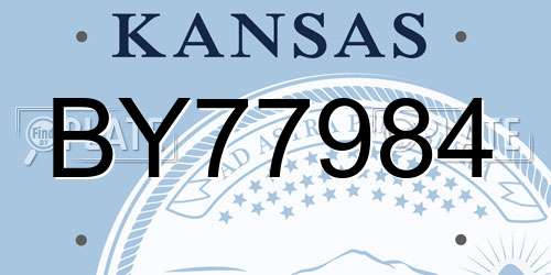 BY77984 Kansas License Plate