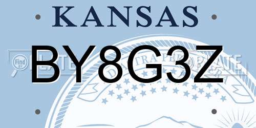 BY8G3Z Kansas License Plate
