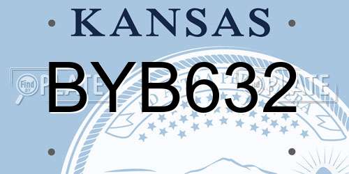 BYB632 Kansas License Plate