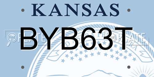 BYB63T Kansas License Plate