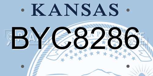 BYC8286 Kansas License Plate