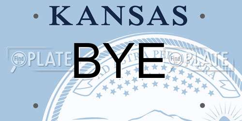 BYE Kansas License Plate
