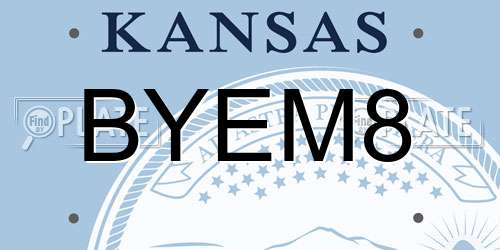 BYEM8 Kansas License Plate