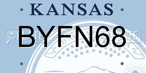 BYFN68 Kansas License Plate