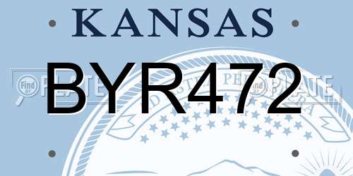 BYR472 Kansas License Plate