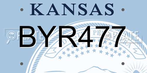 BYR477 Kansas License Plate