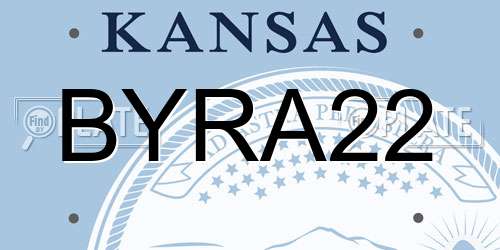 BYRA22 Kansas License Plate