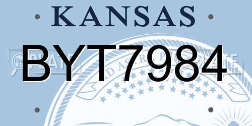 BYT7984 Kansas License Plate