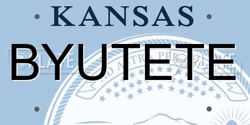 BYUTETE Kansas License Plate