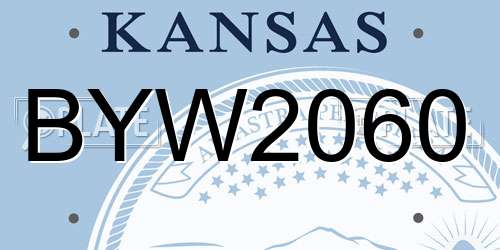 BYW2060 Kansas License Plate
