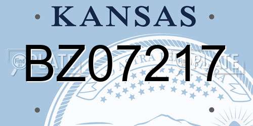 BZ07217 Kansas License Plate
